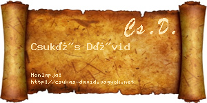 Csukás Dávid névjegykártya