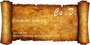 Csukás Dávid névjegykártya