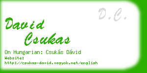 david csukas business card