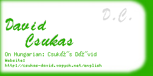 david csukas business card